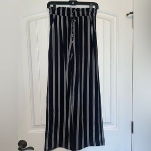 Black and white striped dress pants, size small